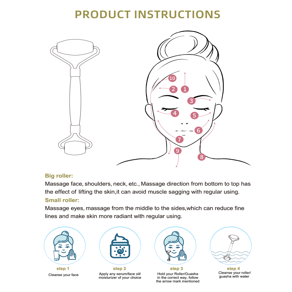 Natural Jade Roller Massager f - Skincare Scora 评论和价格